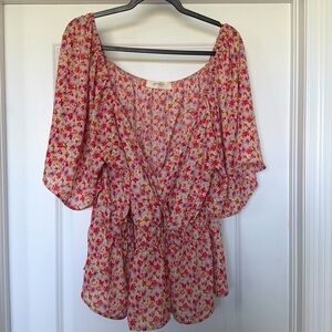 A Beautiful Soul (Arula)  Pink Floral Blouse Size B 2x